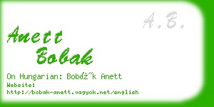 anett bobak business card